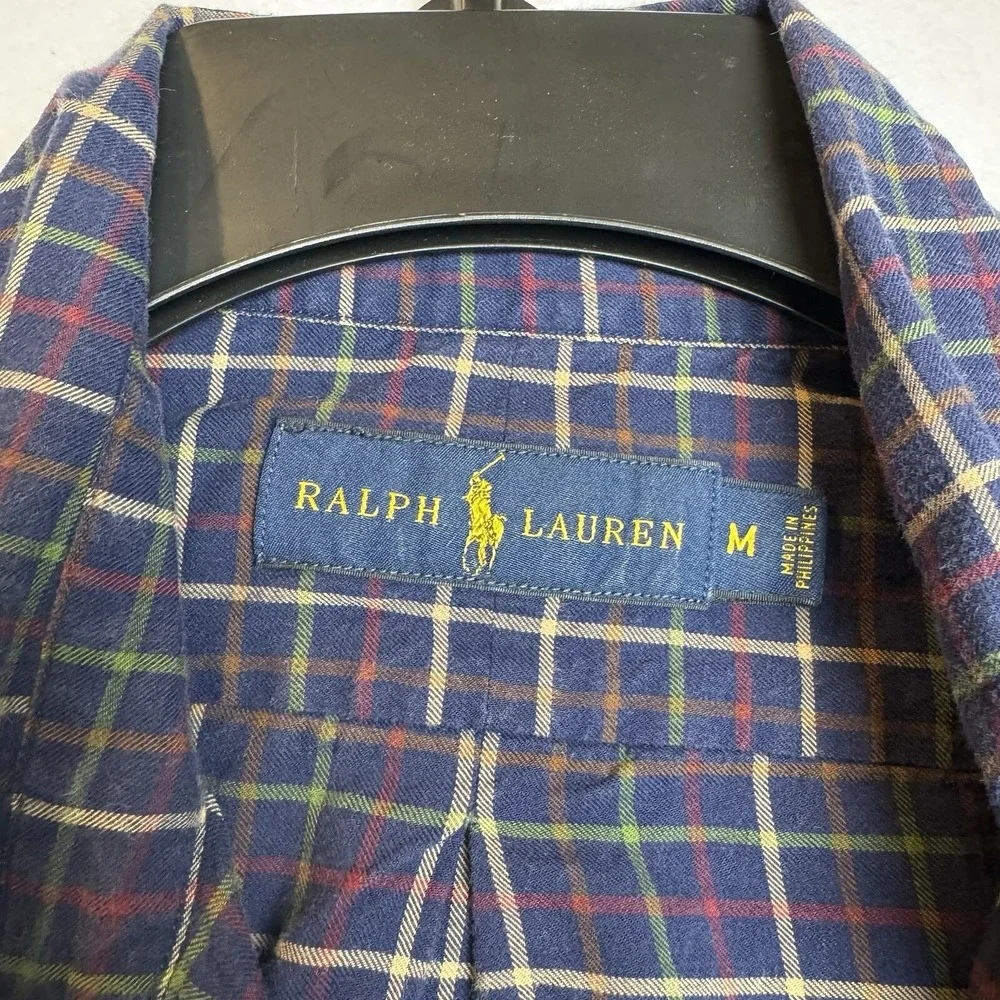 POLO RALPH‎ LAUREN Long Sleeve Button Up Shirt  Plaid Medium Pony RN 41381